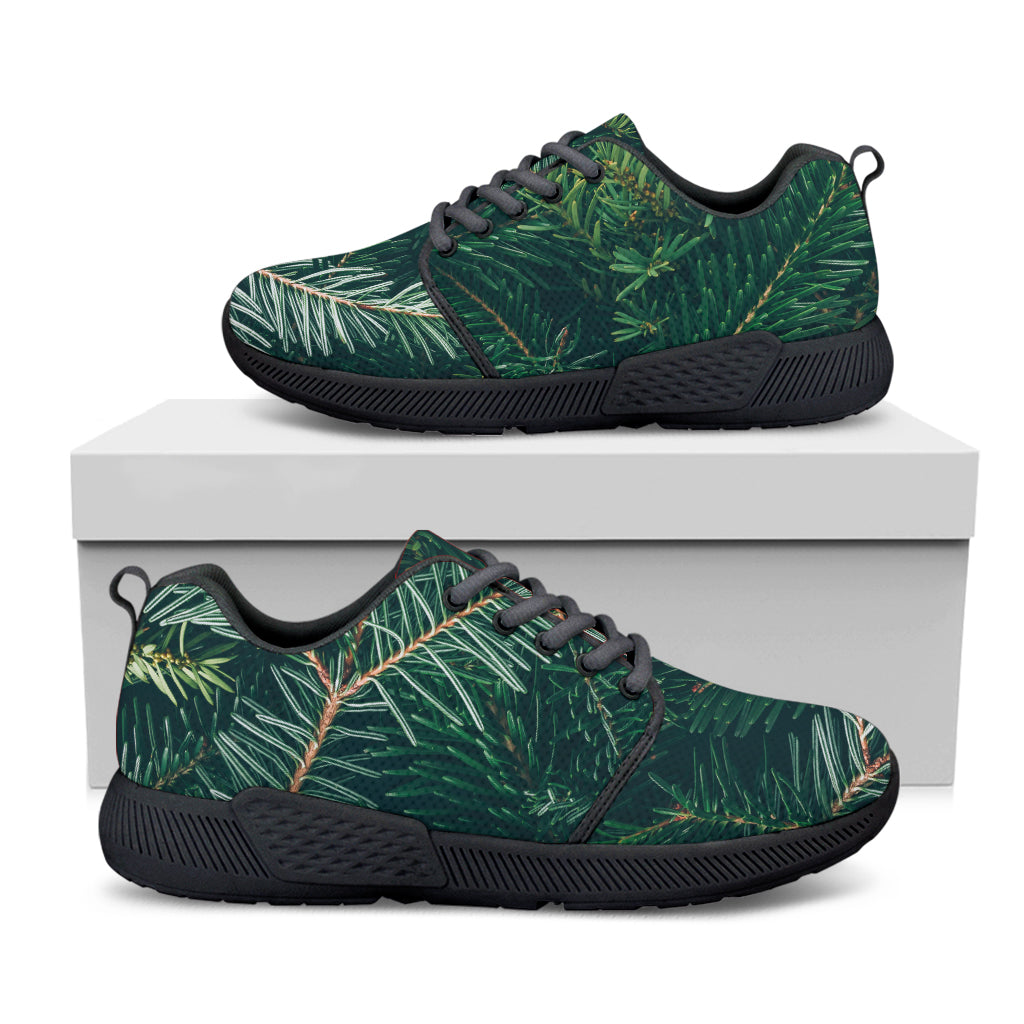 Christmas Tree Print Black Athletic Shoes