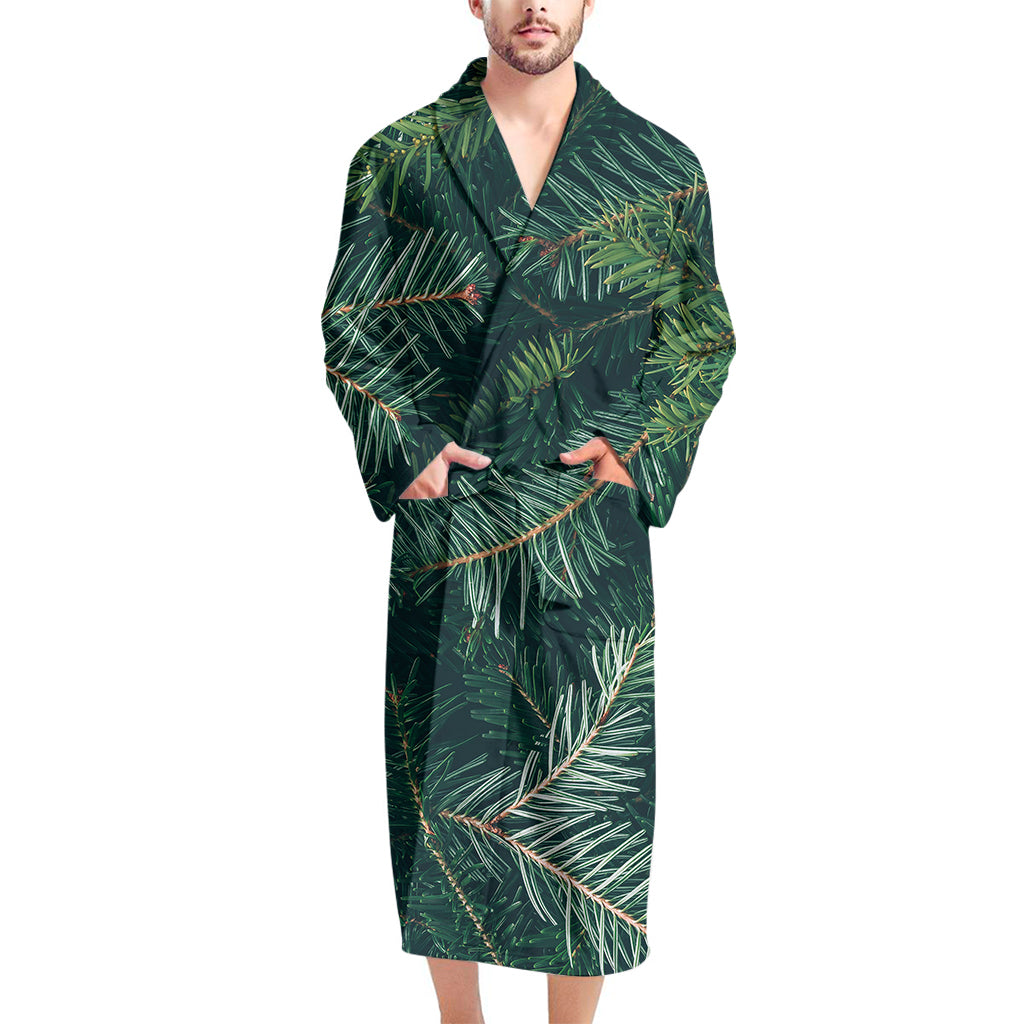 Christmas Tree Print Men's Bathrobe