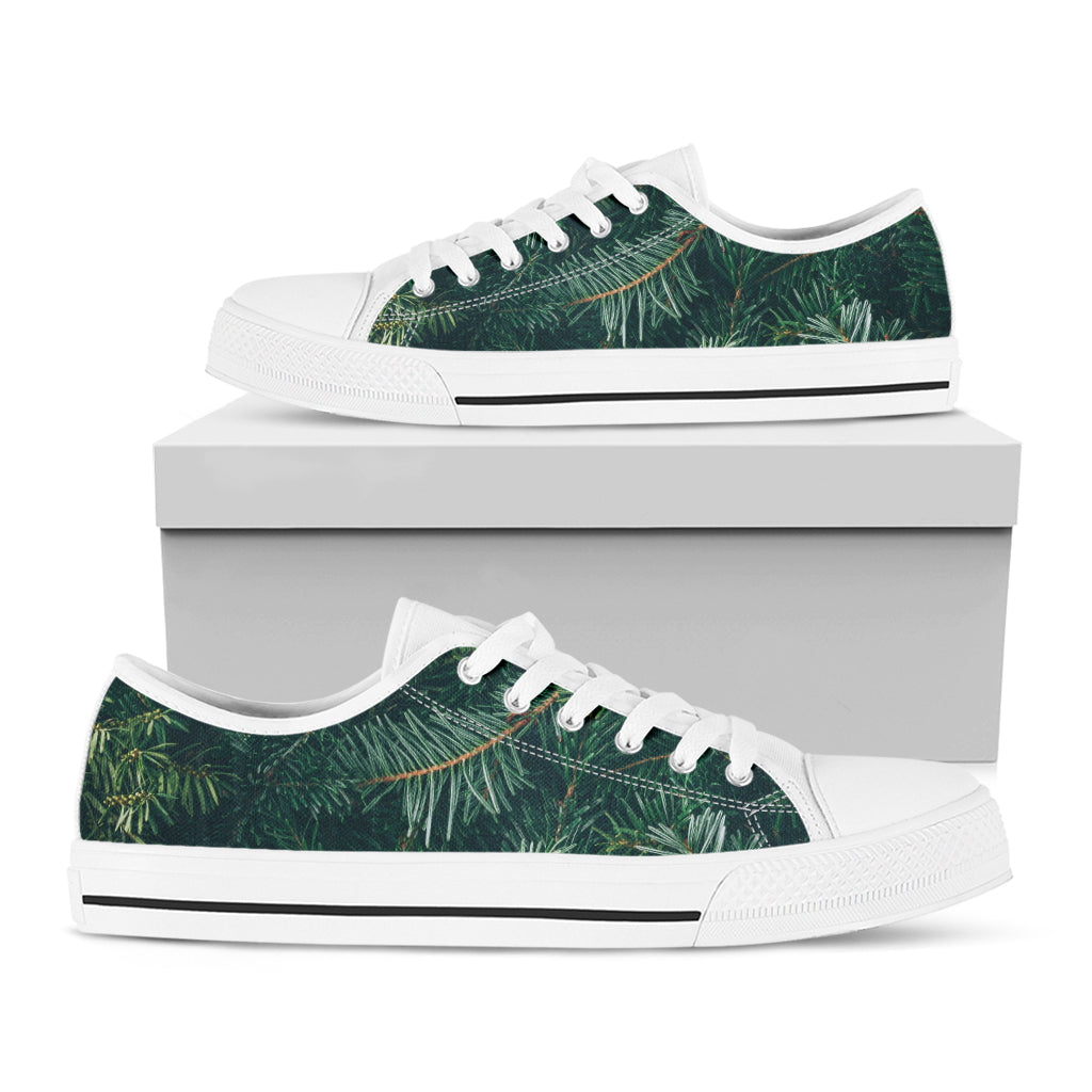 Christmas Tree Print White Low Top Shoes