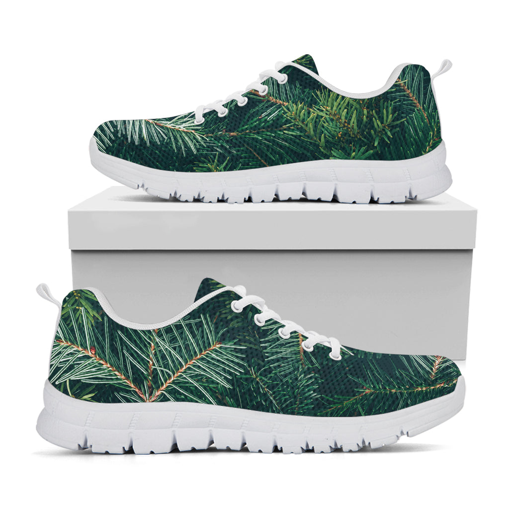 Christmas Tree Print White Sneakers