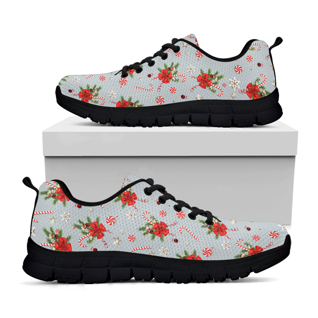 Christmas Winter Holiday Pattern Print Black Sneakers