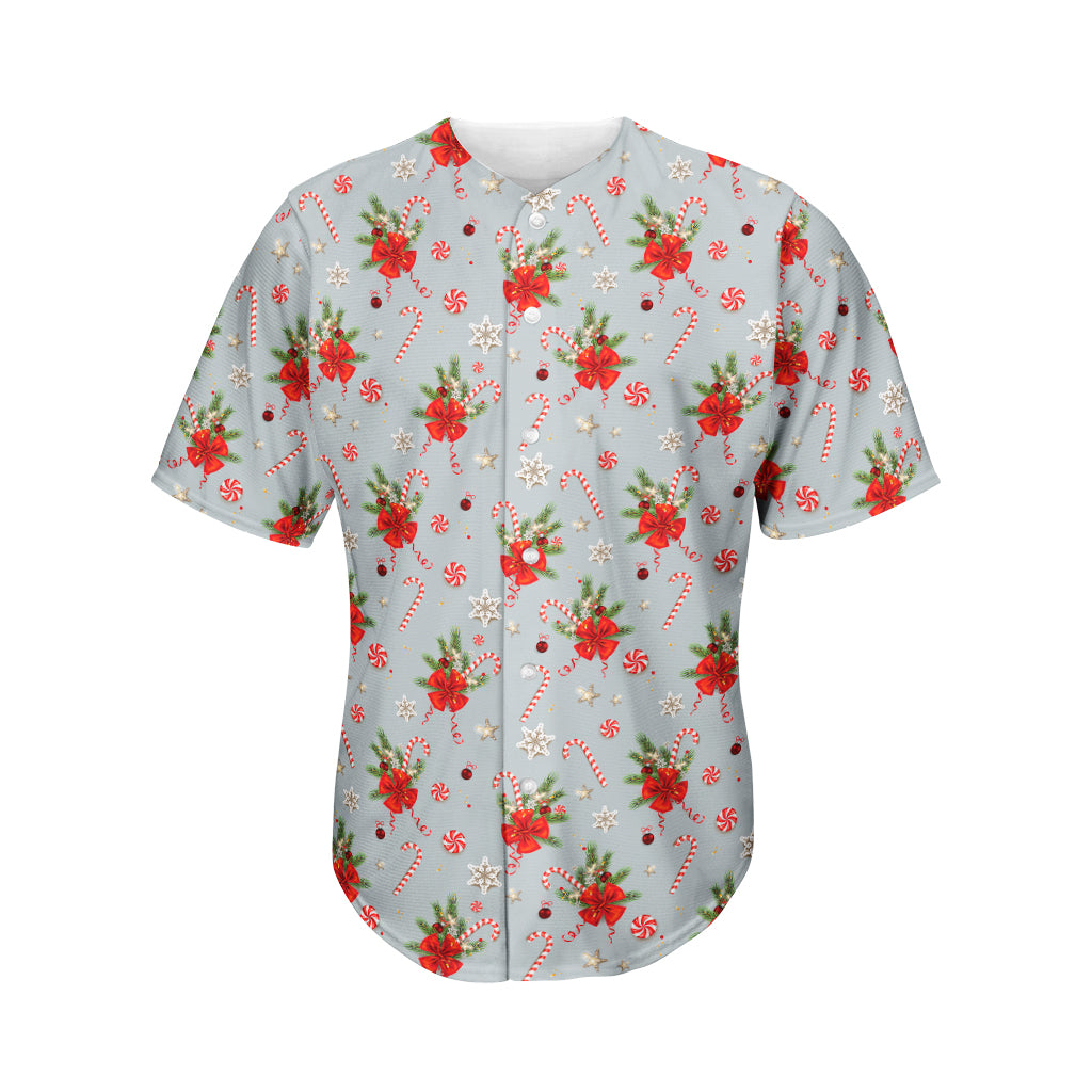 Christmas Winter Holiday Pattern Print Men's Baseball Jersey