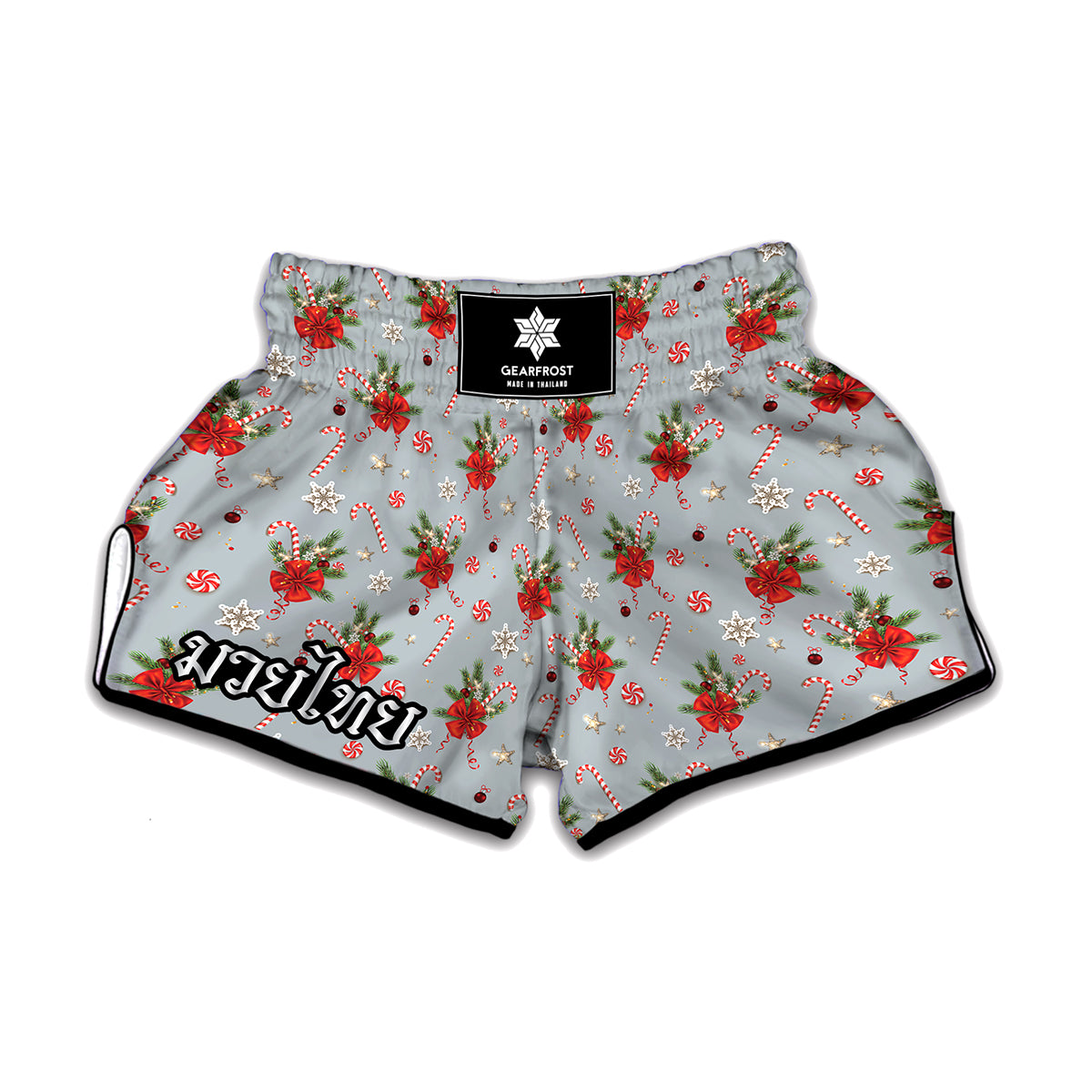 Christmas Winter Holiday Pattern Print Muay Thai Boxing Shorts