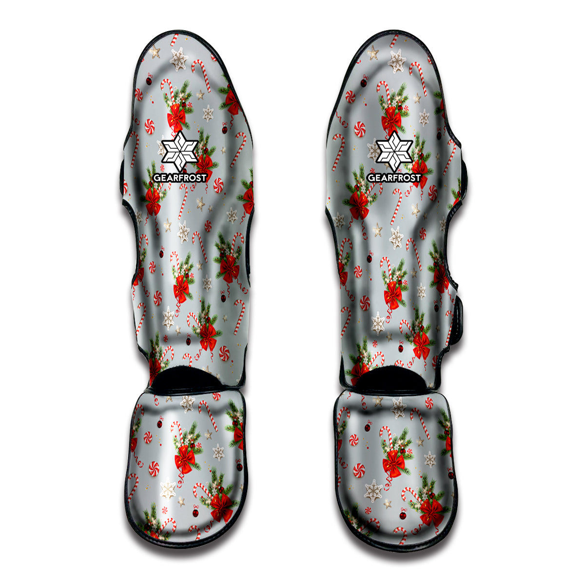 Christmas Winter Holiday Pattern Print Muay Thai Shin Guards