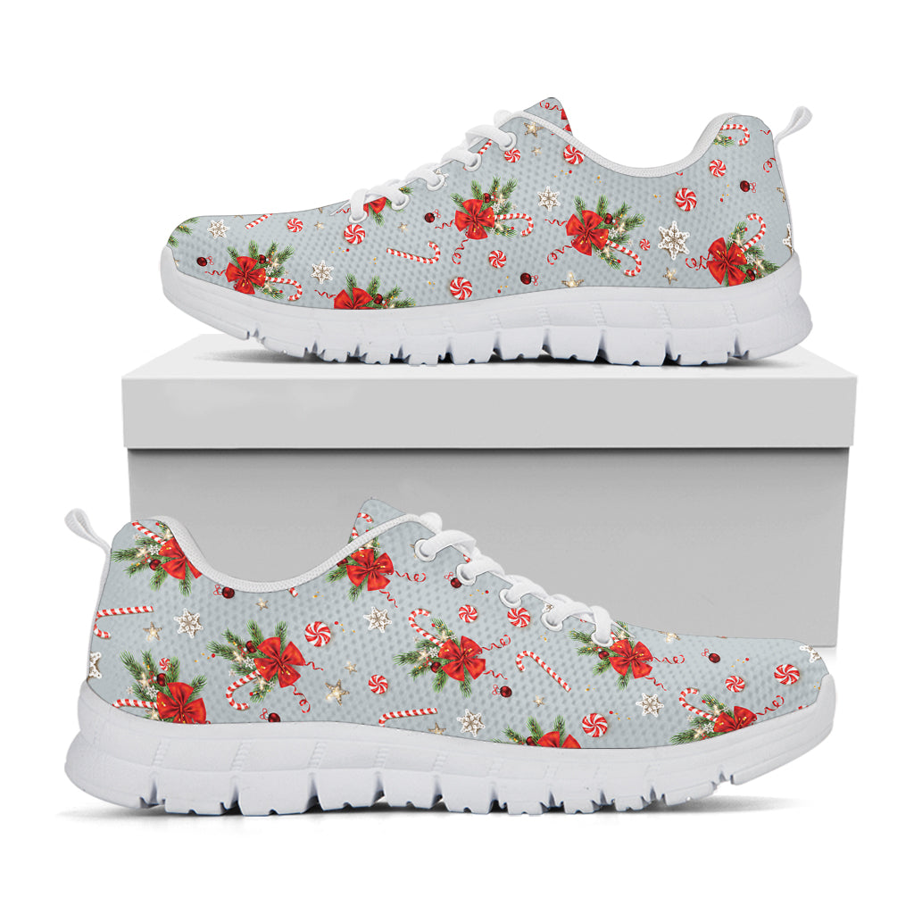 Christmas Winter Holiday Pattern Print White Sneakers