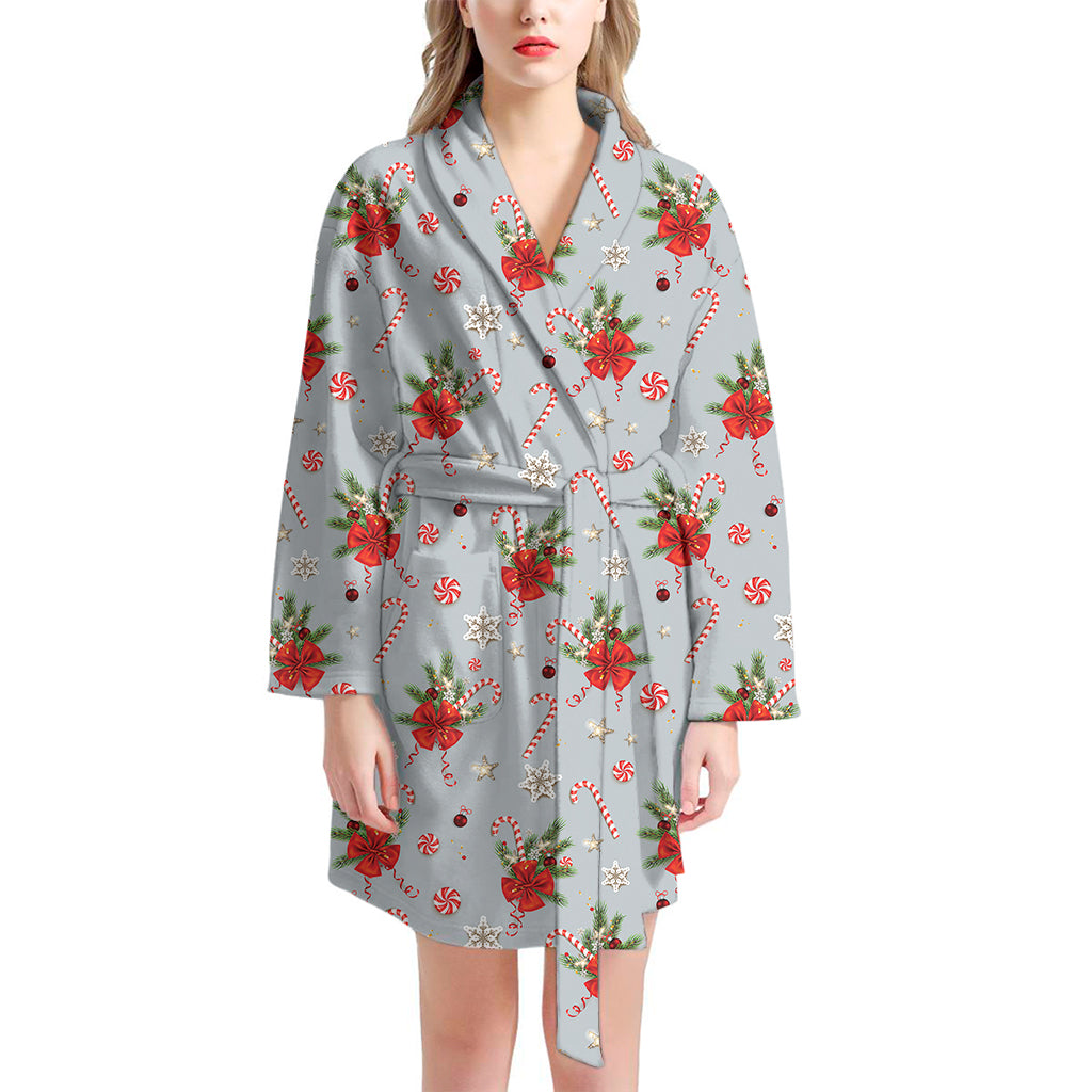 Christmas Winter Holiday Pattern Print Women's Bathrobe