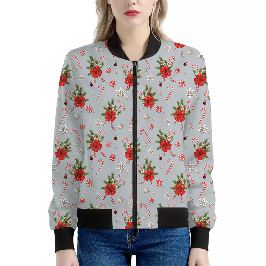 Christmas Winter Holiday Pattern Print Women's Bomber Jacket