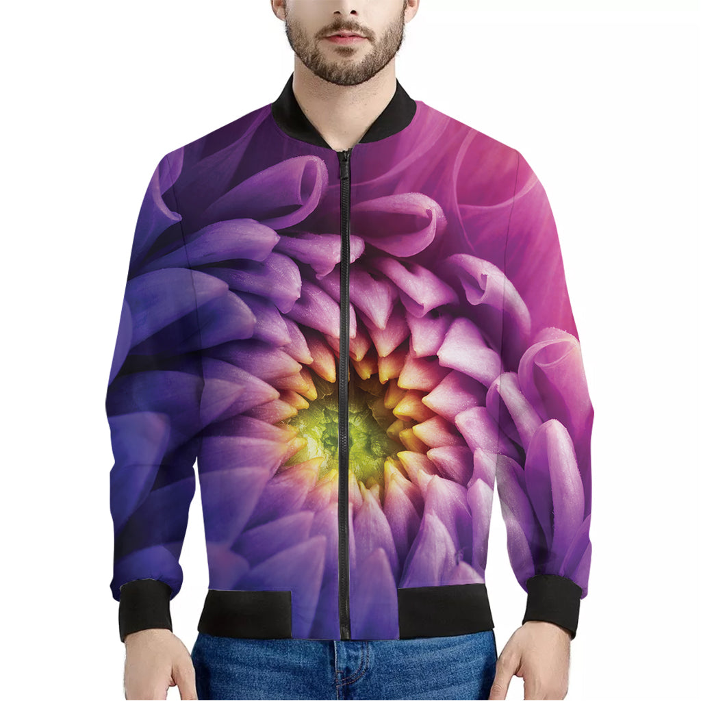 Chrysanthemum Flower Print Men's Bomber Jacket