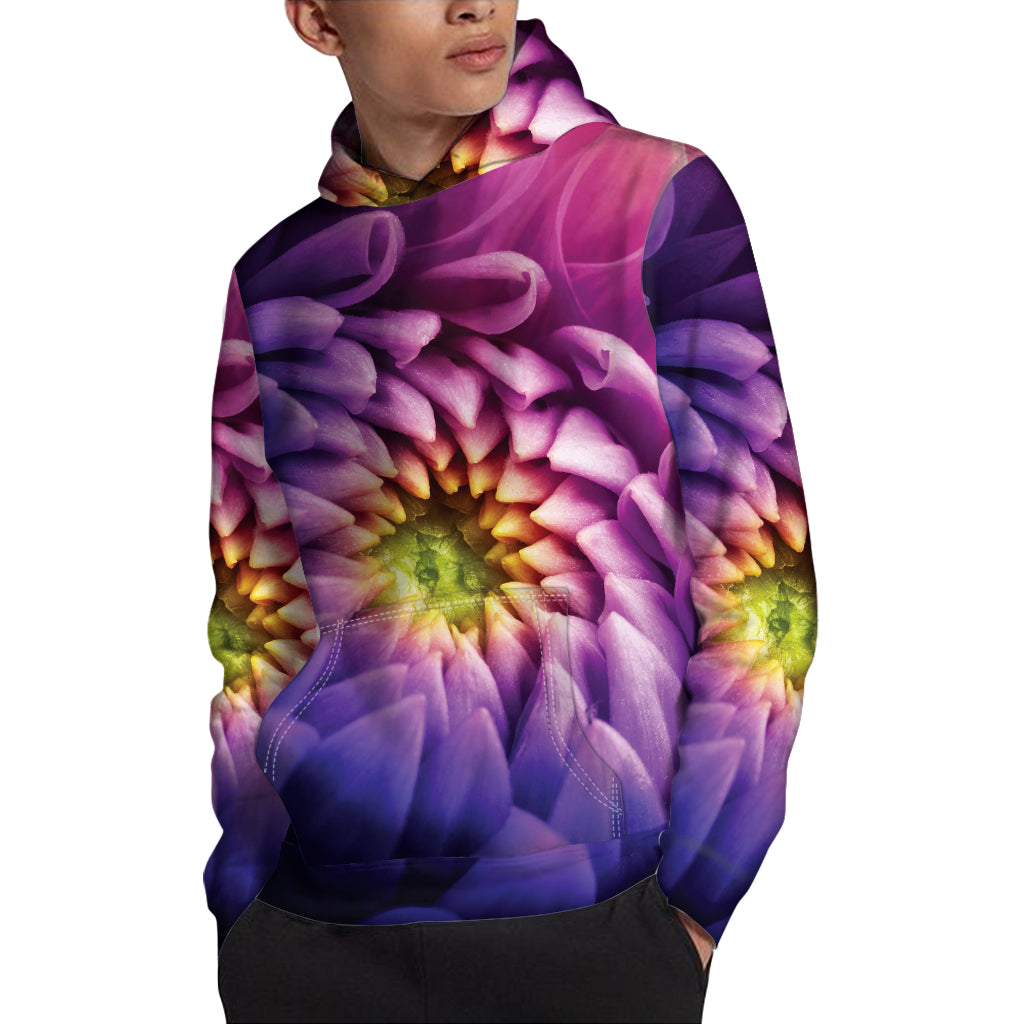 Chrysanthemum Flower Print Pullover Hoodie