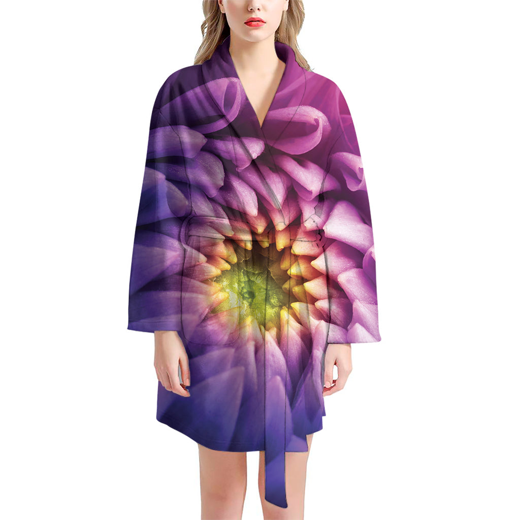 Chrysanthemum Flower Print Women's Bathrobe