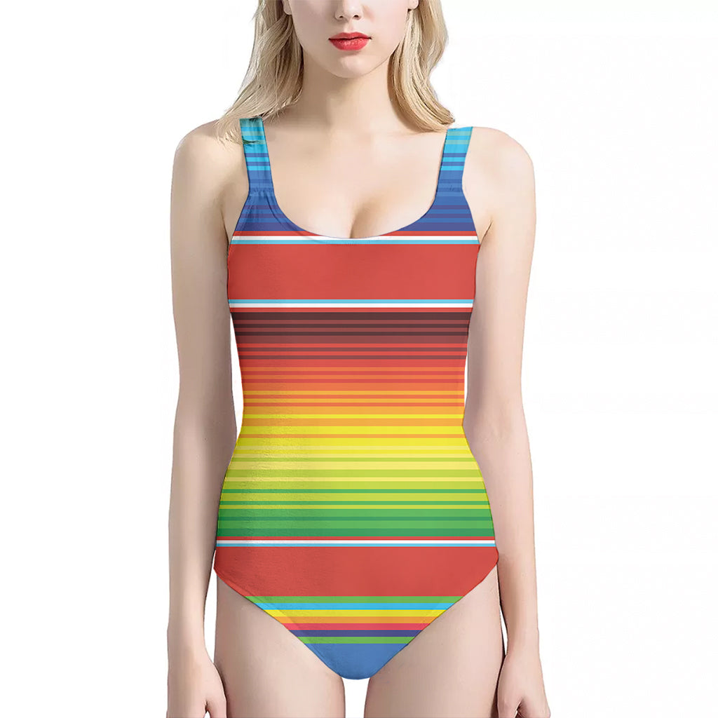 Cinco De Mayo Mexican Pattern Print One Piece Halter Neck Swimsuit