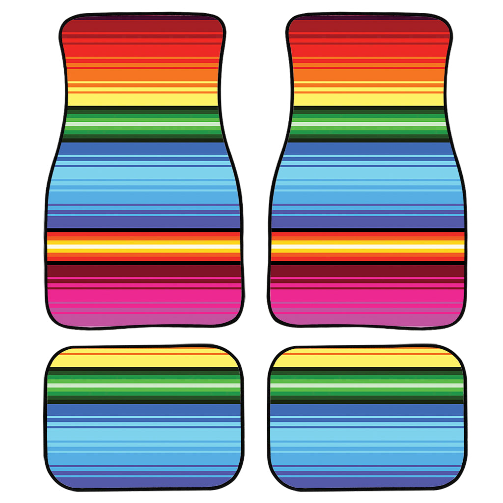 Cinco De Mayo Mexican Stripe Print Front and Back Car Floor Mats