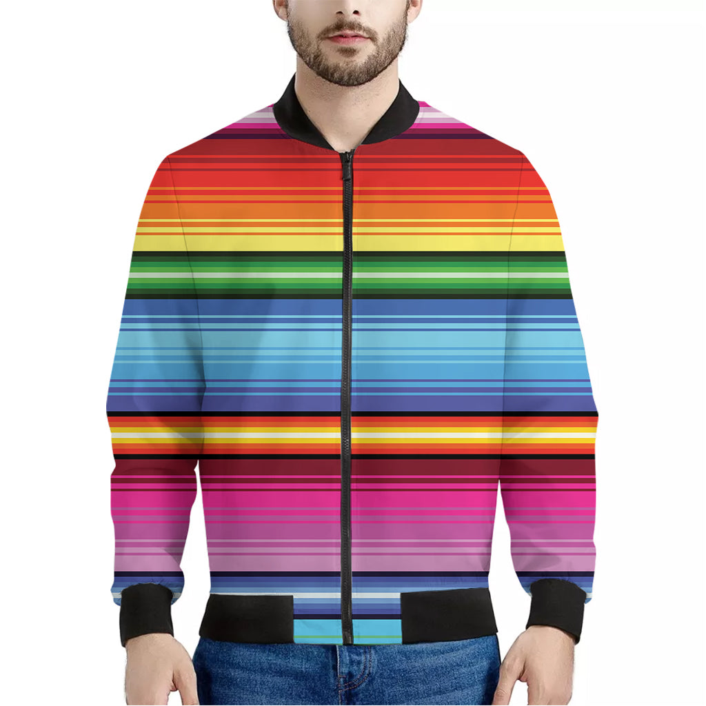 Cinco De Mayo Mexican Stripe Print Men's Bomber Jacket