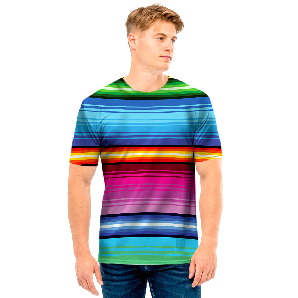 Cinco De Mayo Mexican Stripe Print Men's T-Shirt