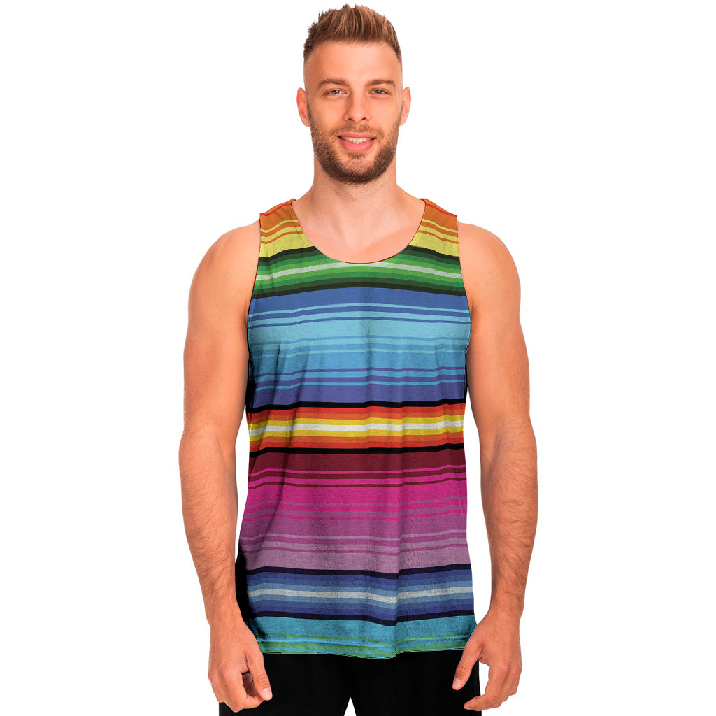 Cinco De Mayo Mexican Stripe Print Men's Tank Top