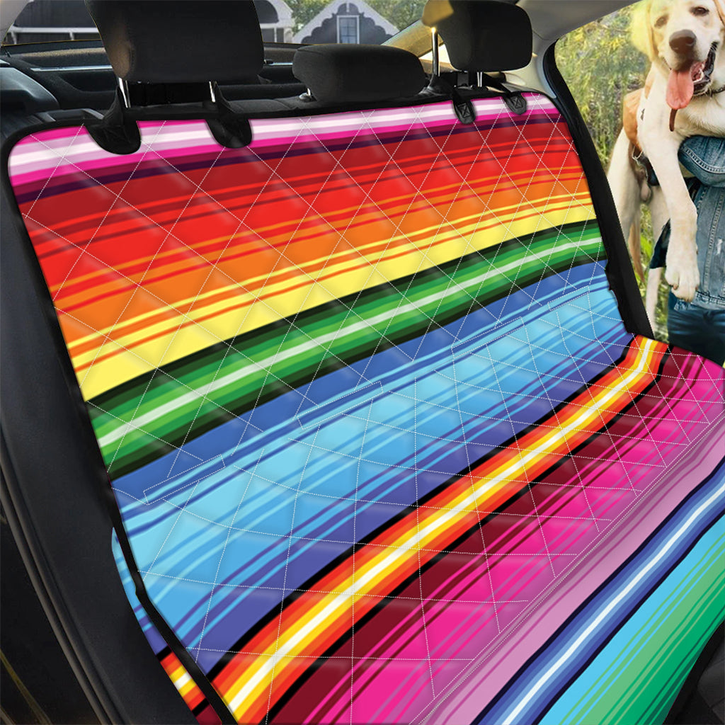 Cinco De Mayo Mexican Stripe Print Pet Car Back Seat Cover