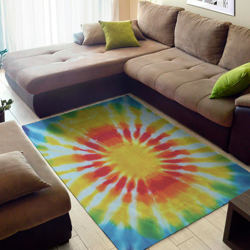 Circle Tie Dye Print Area Rug