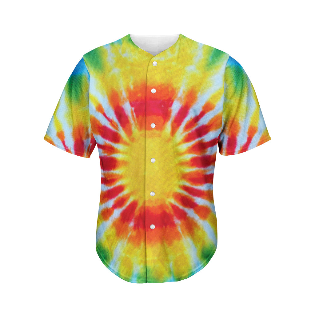 Circle Tie Dye Print Men's Baseball Jersey