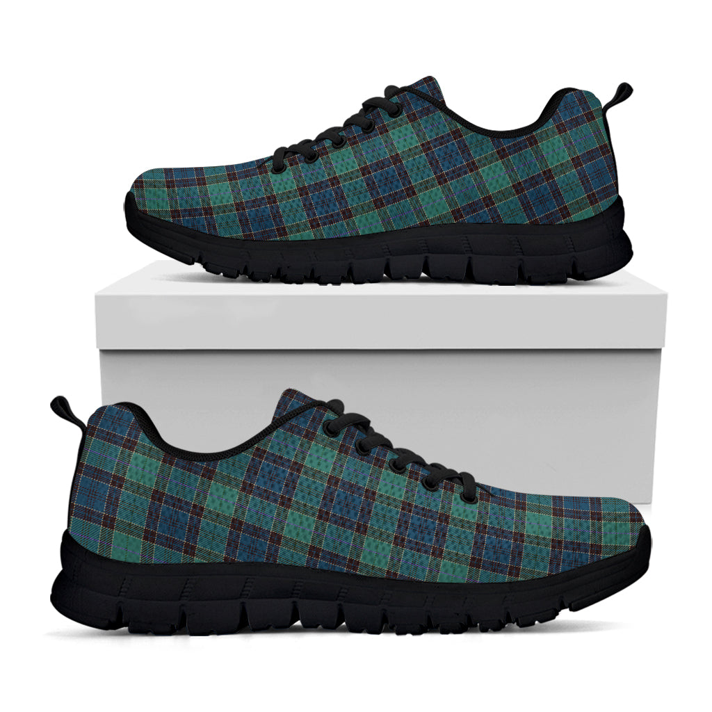 Clan Campbell Tartan Pattern Print Black Sneakers