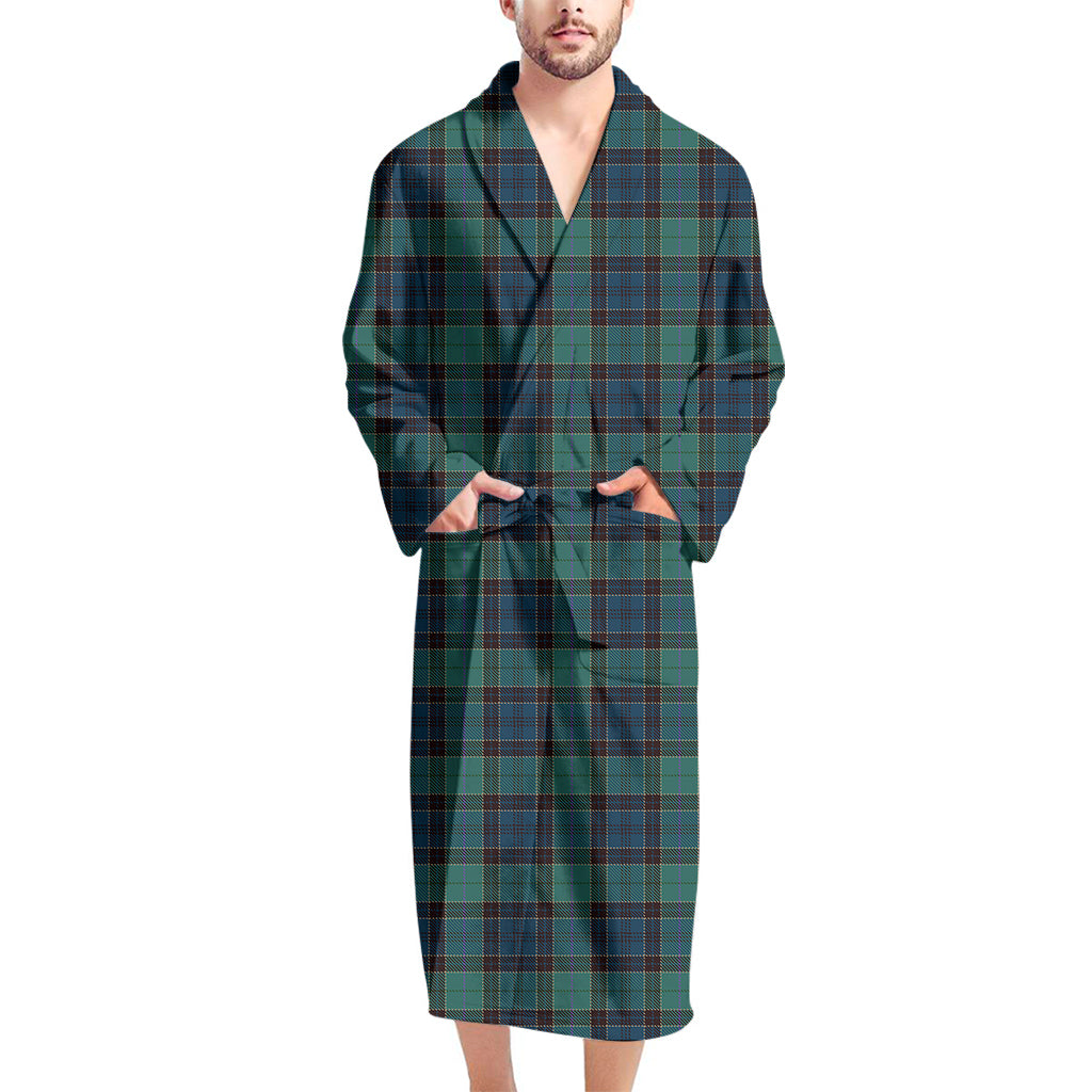 Clan Campbell Tartan Pattern Print Men's Bathrobe