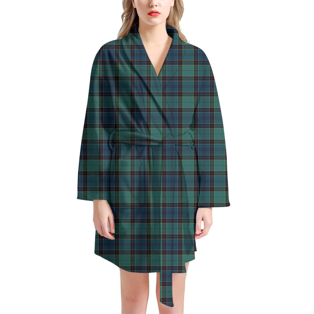 Clan Campbell Tartan Pattern Print Women's Bathrobe