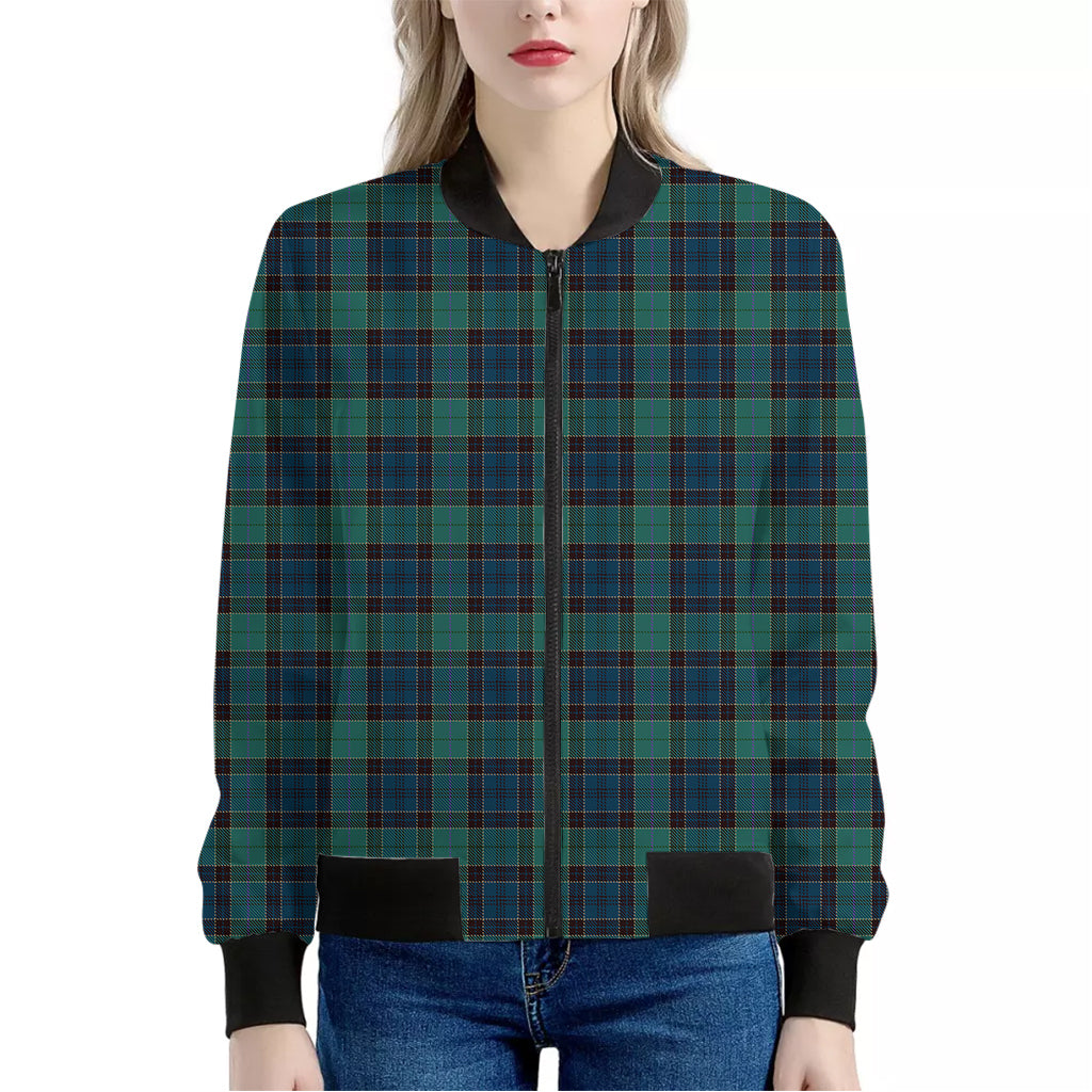 Clan Campbell Tartan Pattern Print Women's Bomber Jacket