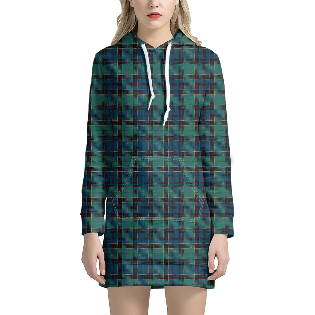 Clan Campbell Tartan Pattern Print Women's Pullover Hoodie Dress