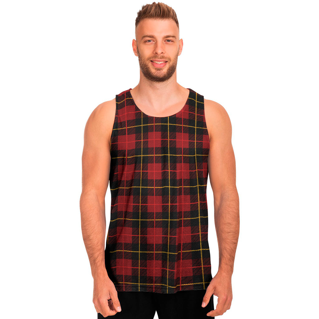 Clan Macqueen Tartan Pattern Print Men's Tank Top