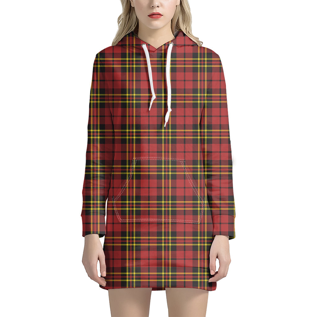 Clan Wallace Scottish Tartan Print Women's Pullover Hoodie Dress