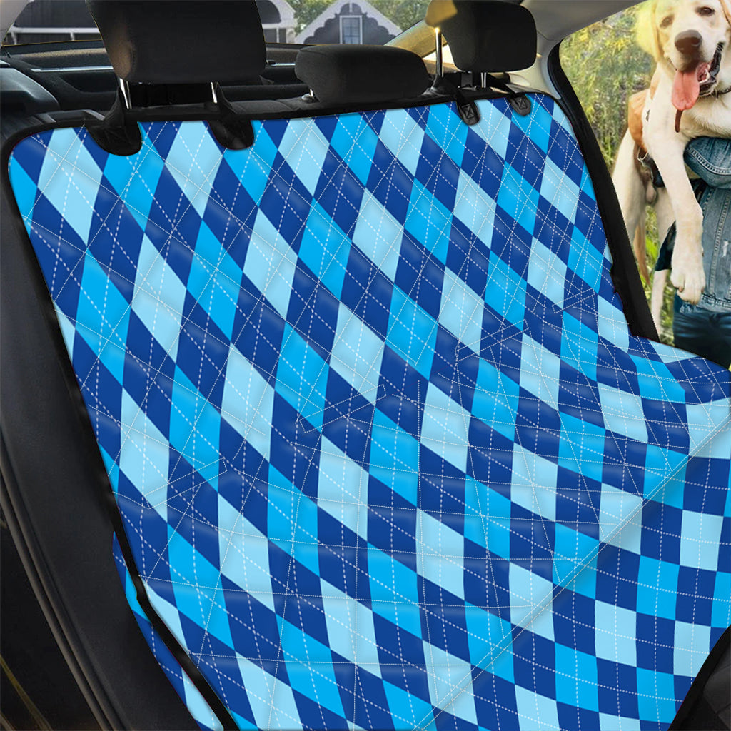 Classic Blue Argyle Pattern Print Pet Car Back Seat Cover