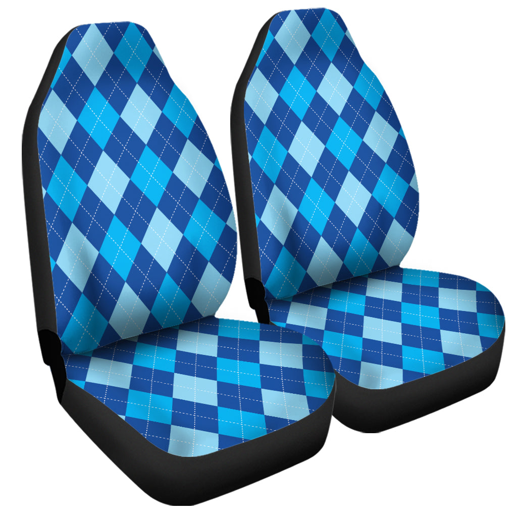 Classic Blue Argyle Pattern Print Universal Fit Car Seat Covers