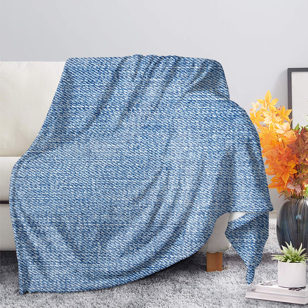 Classic Blue Denim Jeans Print Blanket