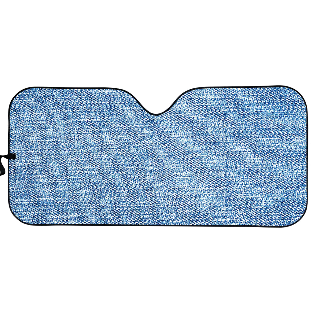 Classic Blue Denim Jeans Print Car Sun Shade