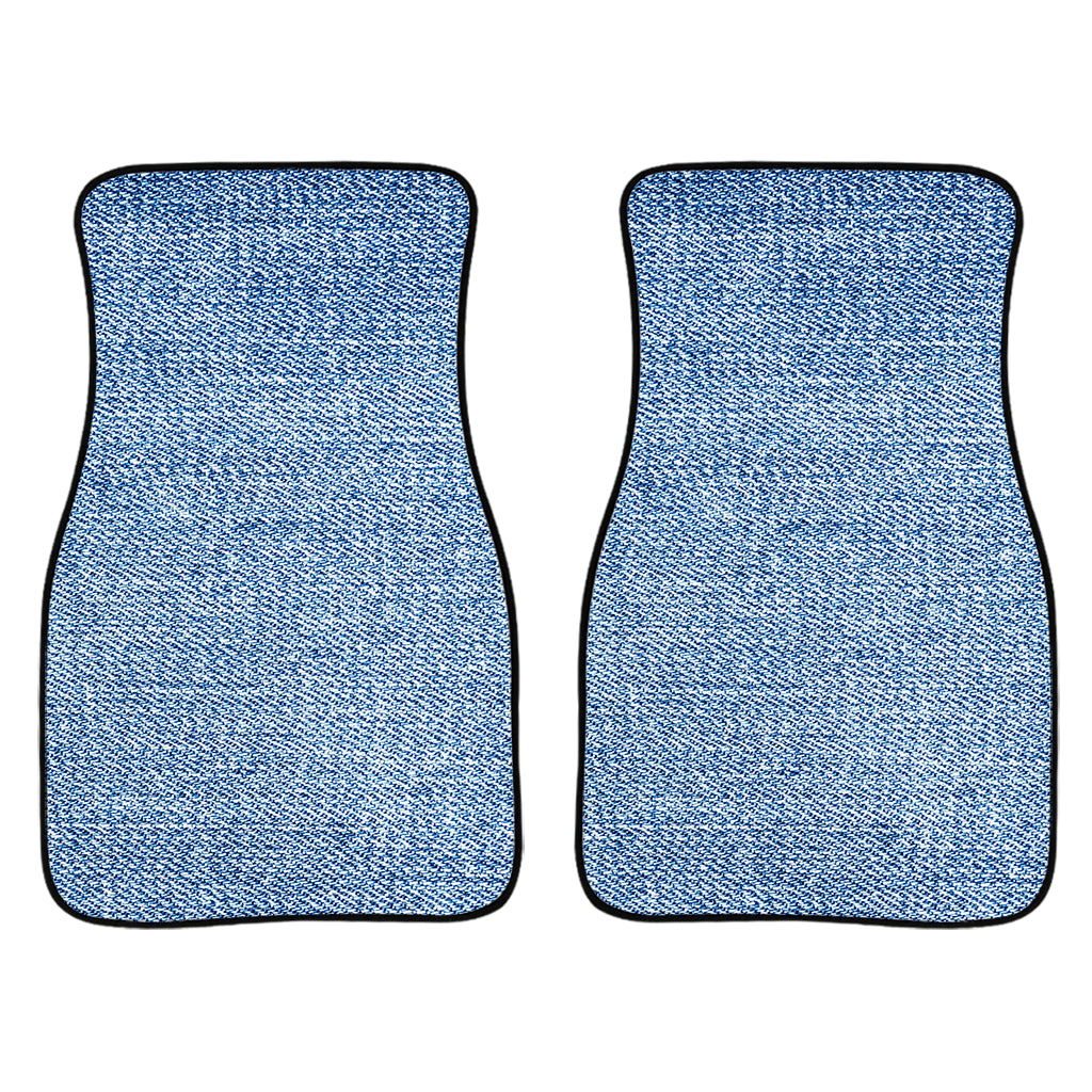 Classic Blue Denim Jeans Print Front Car Floor Mats