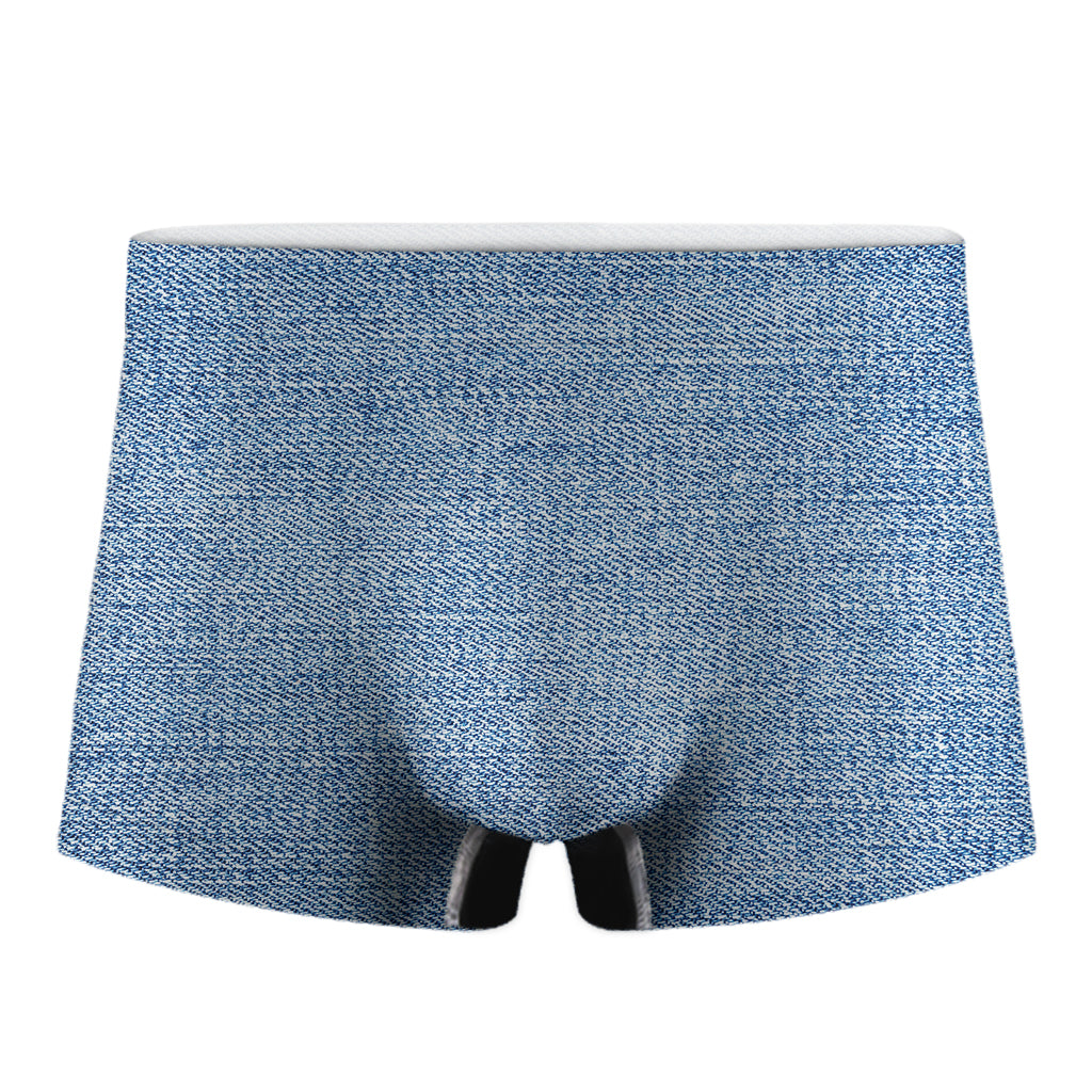 Classic Blue Denim Jeans Print Men's Boxer Briefs