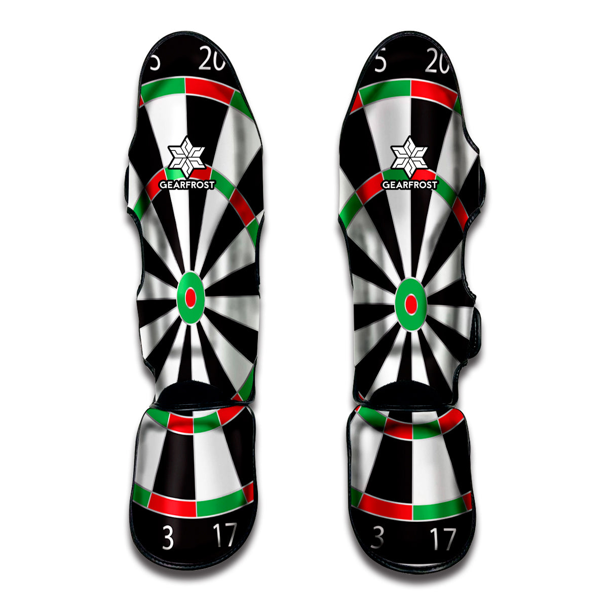 Classic Dartboard Print Muay Thai Shin Guards