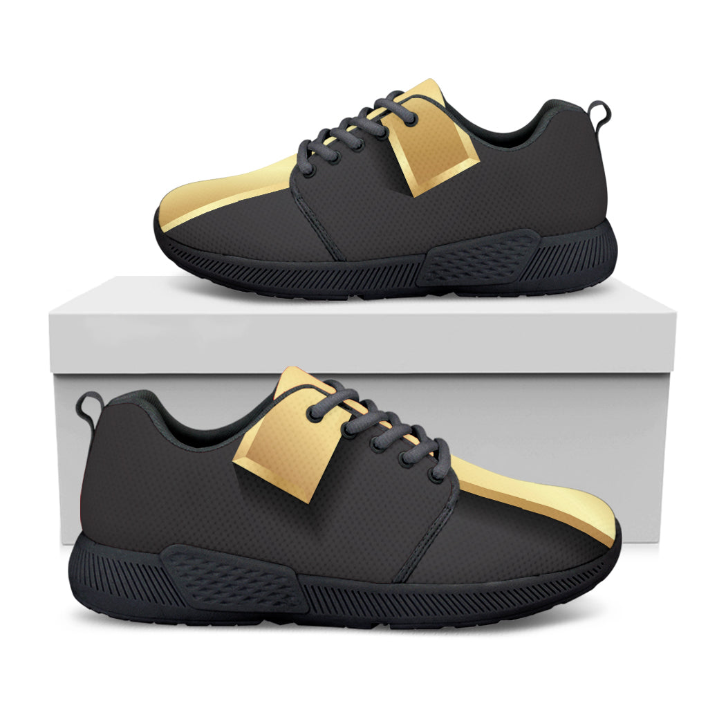 Classic Golden Cross Print Black Athletic Shoes