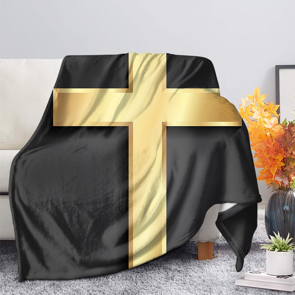 Classic Golden Cross Print Blanket