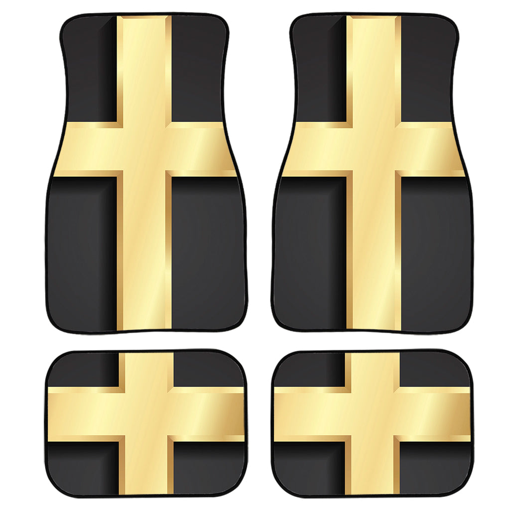 Classic Golden Cross Print Front and Back Car Floor Mats