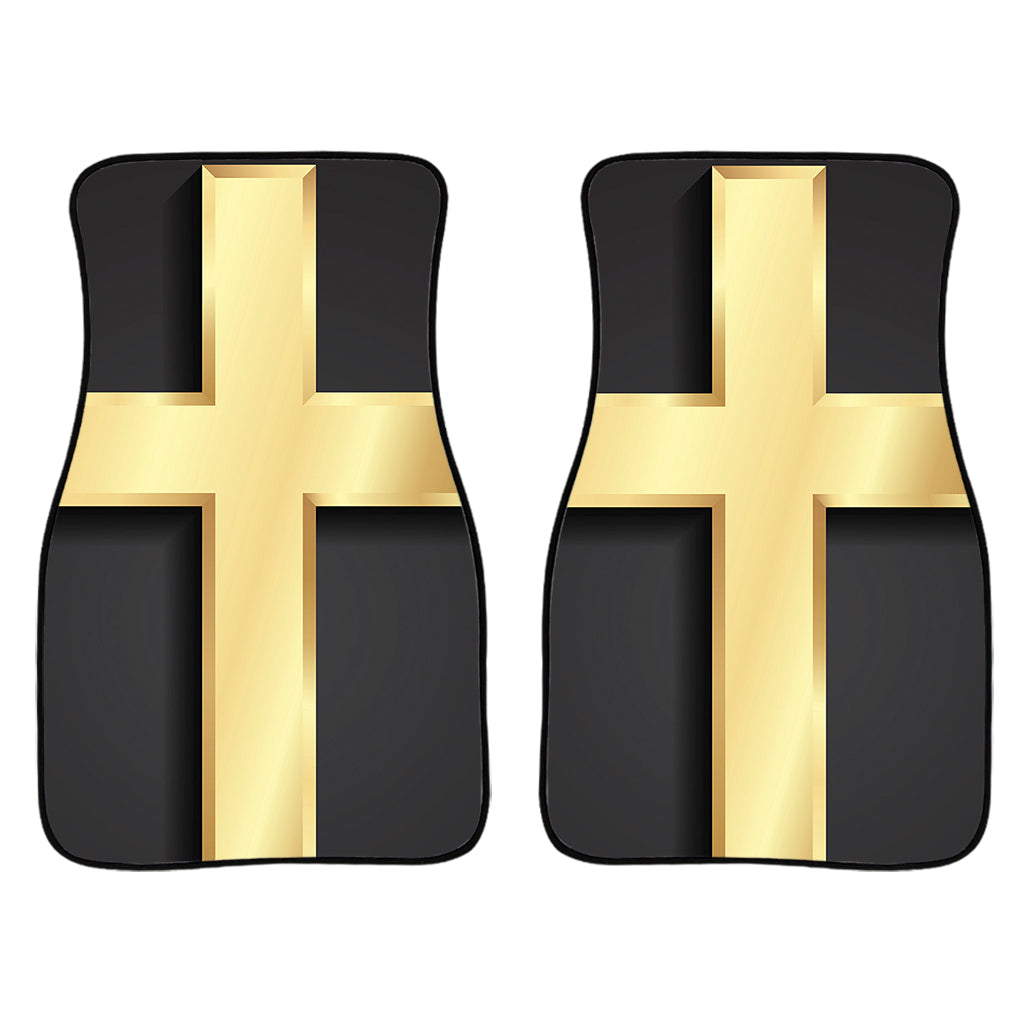 Classic Golden Cross Print Front Car Floor Mats