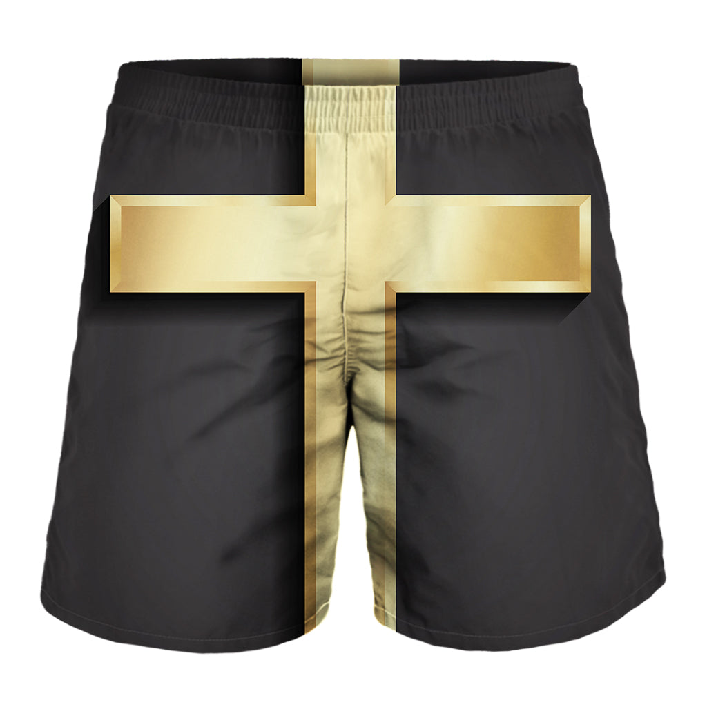 Classic Golden Cross Print Men's Shorts