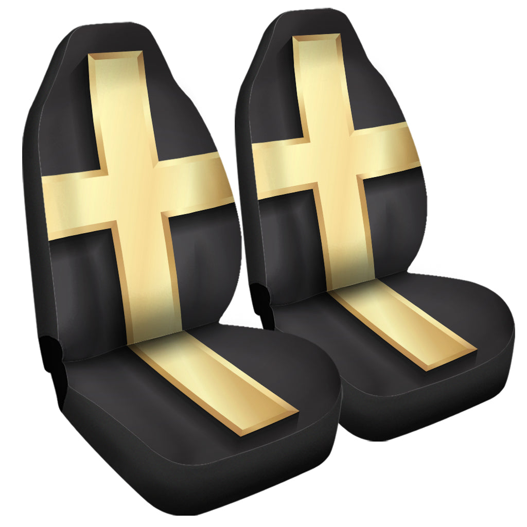 Classic Golden Cross Print Universal Fit Car Seat Covers