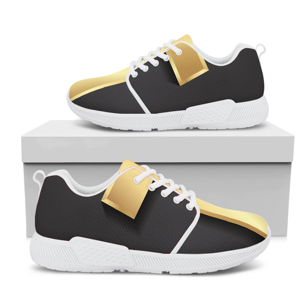 Classic Golden Cross Print White Athletic Shoes