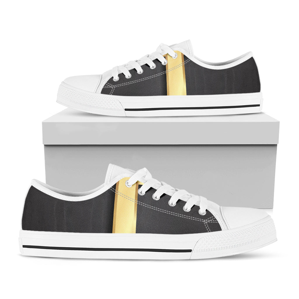 Classic Golden Cross Print White Low Top Shoes