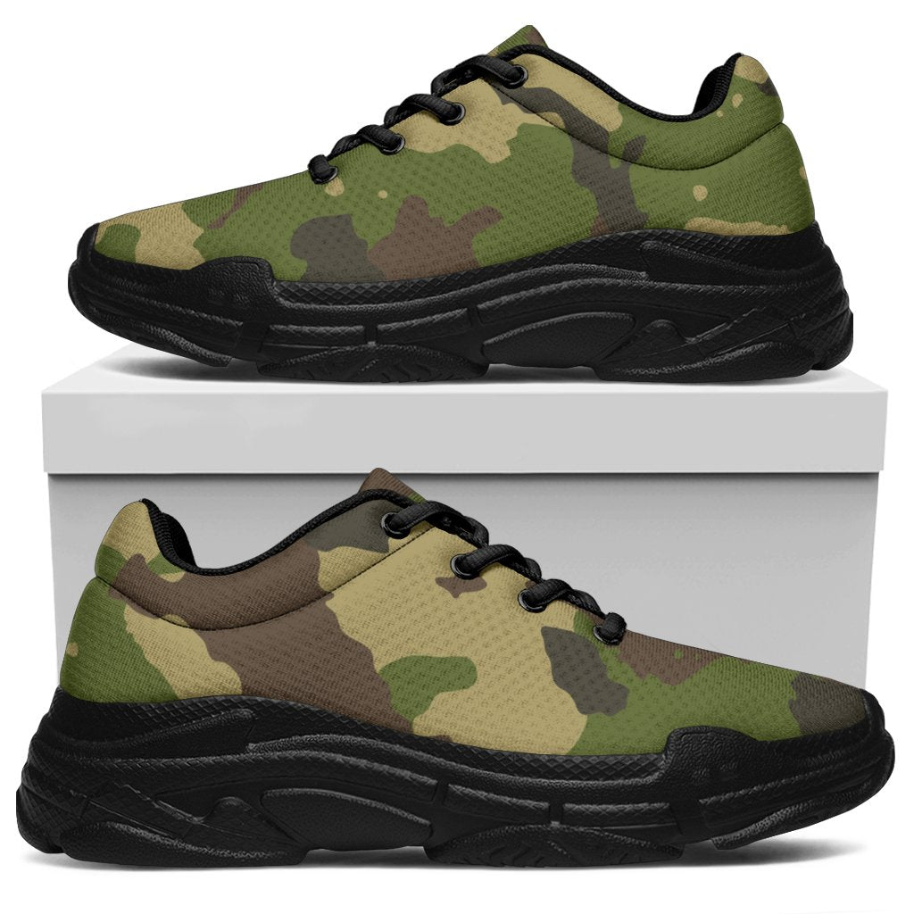 Classic Green Camouflage Print Chunky Sneakers