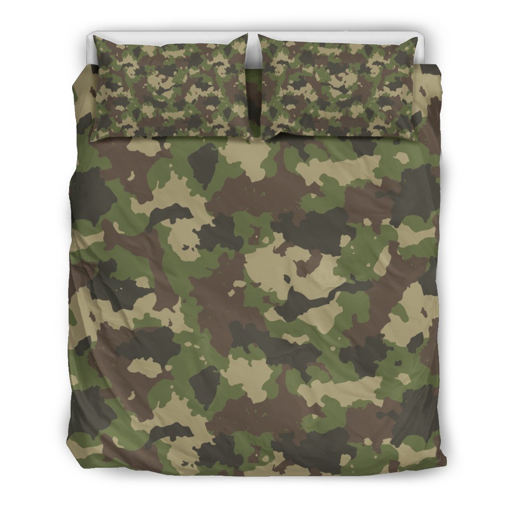 Classic Green Camouflage Print Duvet Cover Bedding Set