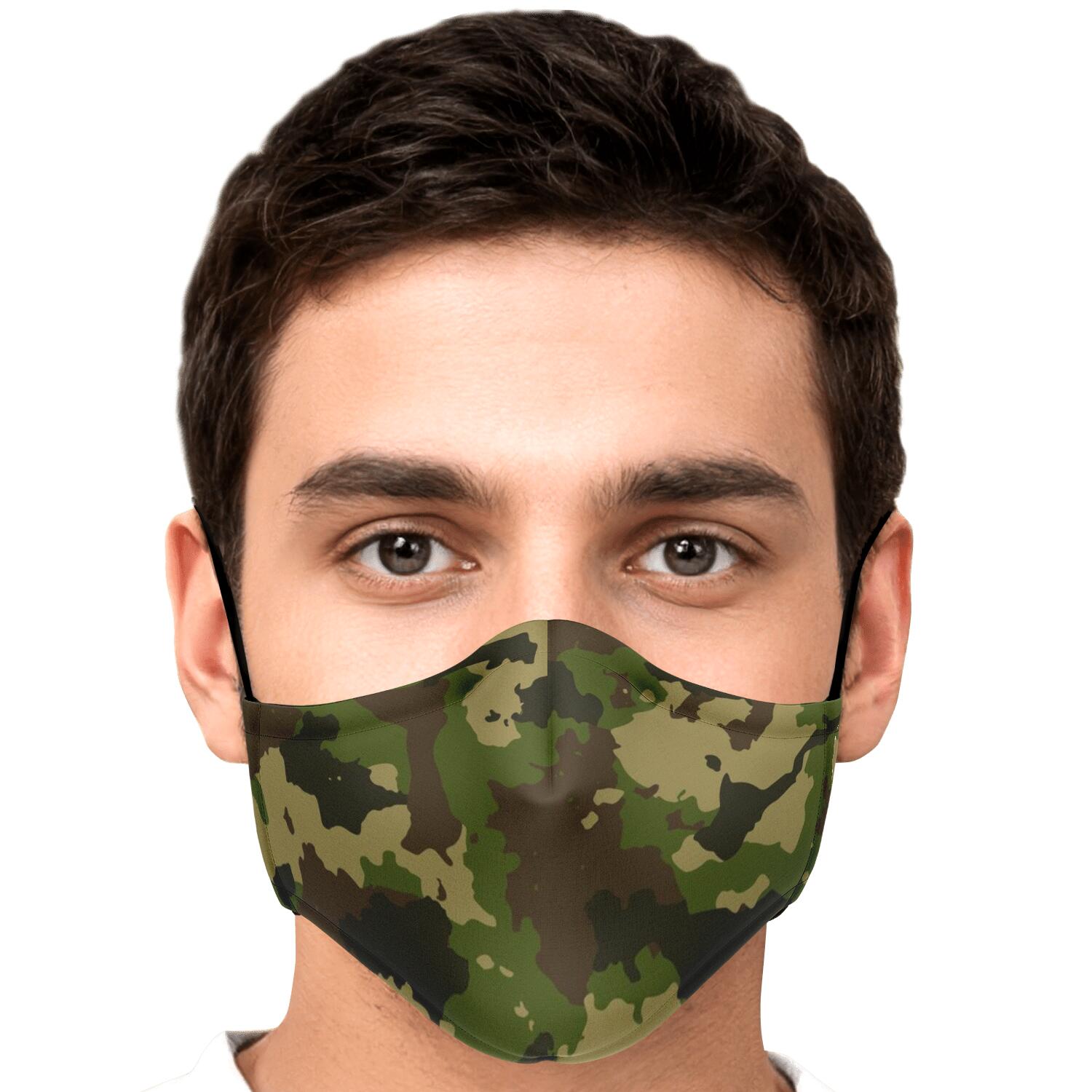 Classic Green Camouflage Print Face Mask