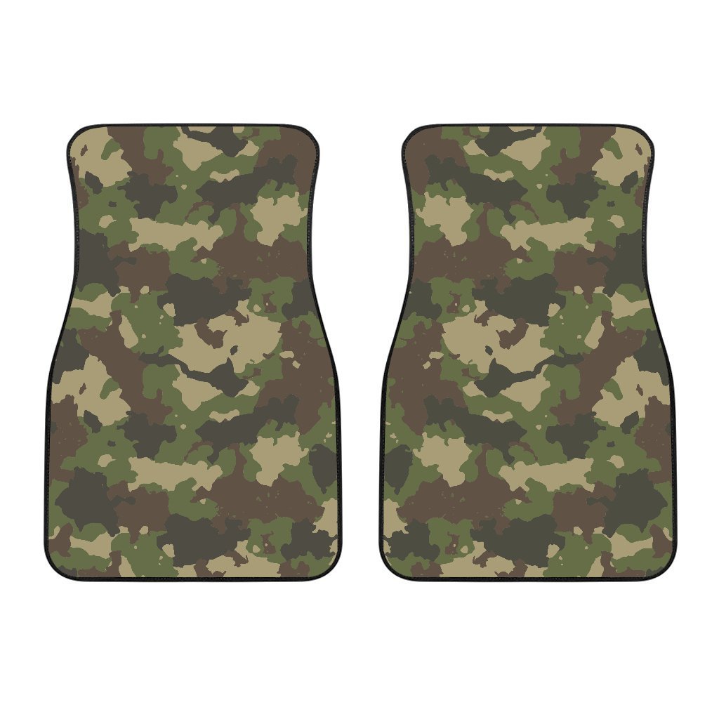 Classic Green Camouflage Print Front Car Floor Mats