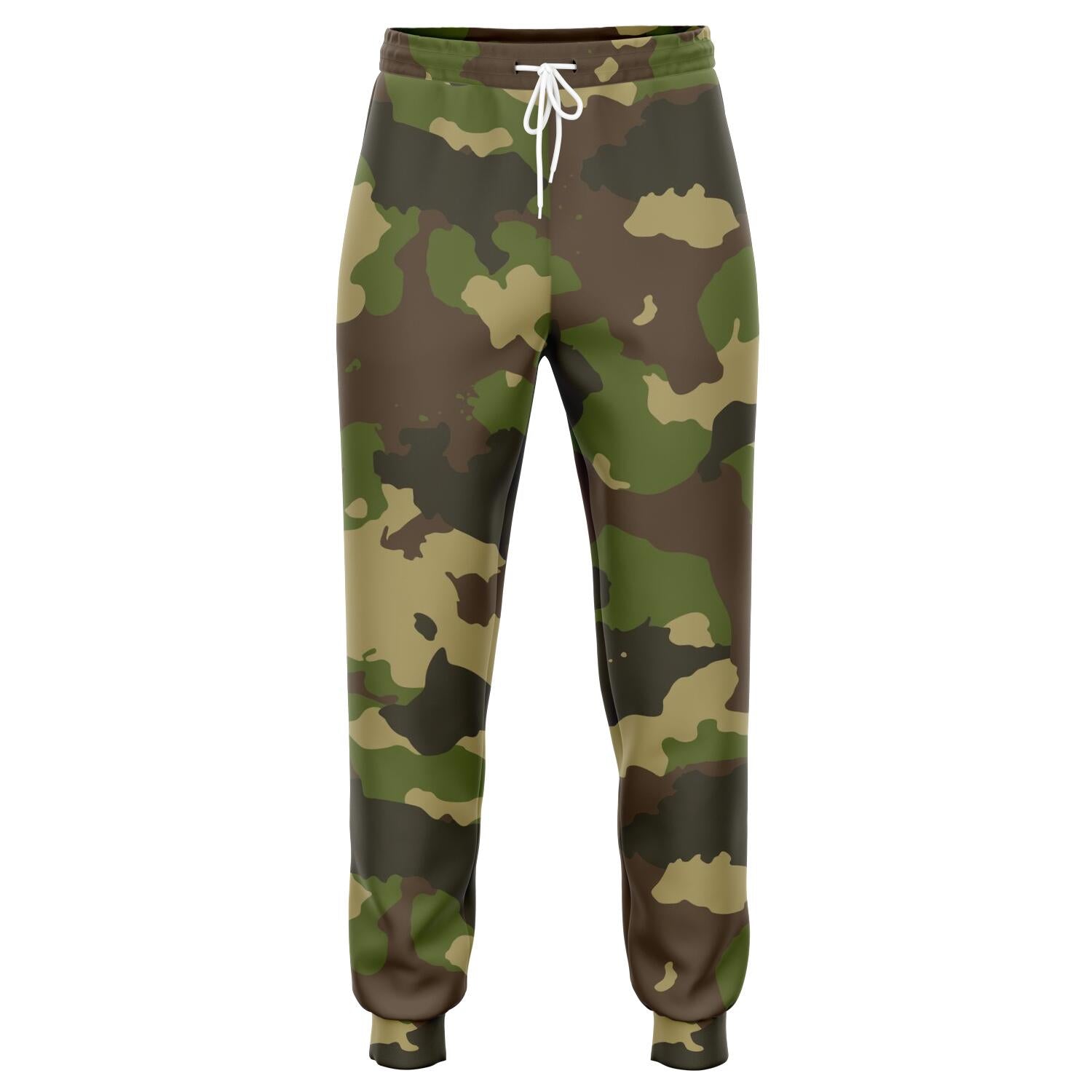 Classic Green Camouflage Print Jogger Pants