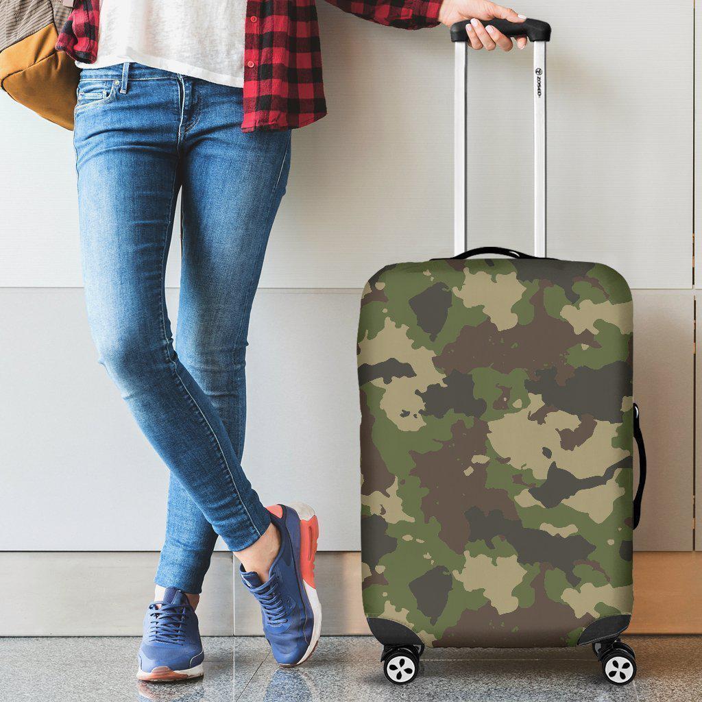 Classic Green Camouflage Print Luggage Cover